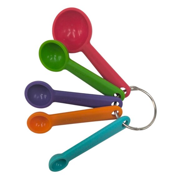 Measuring Spoon Cup LOT 5 Measuring Spoons 4 Collapsible Measuring Cups Silicon - Picture 4 of 10